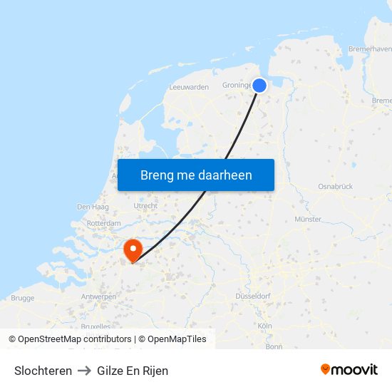 Slochteren to Gilze En Rijen map