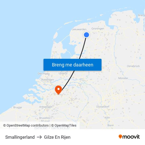 Smallingerland to Gilze En Rijen map