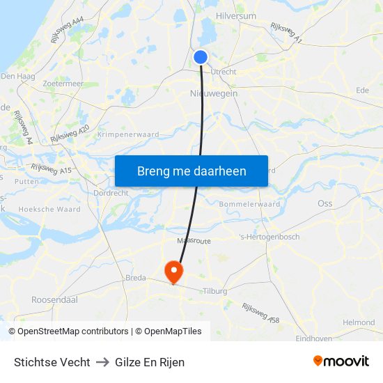 Stichtse Vecht to Gilze En Rijen map