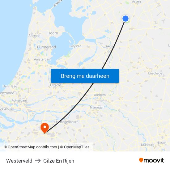 Westerveld to Gilze En Rijen map