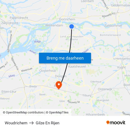 Woudrichem to Gilze En Rijen map