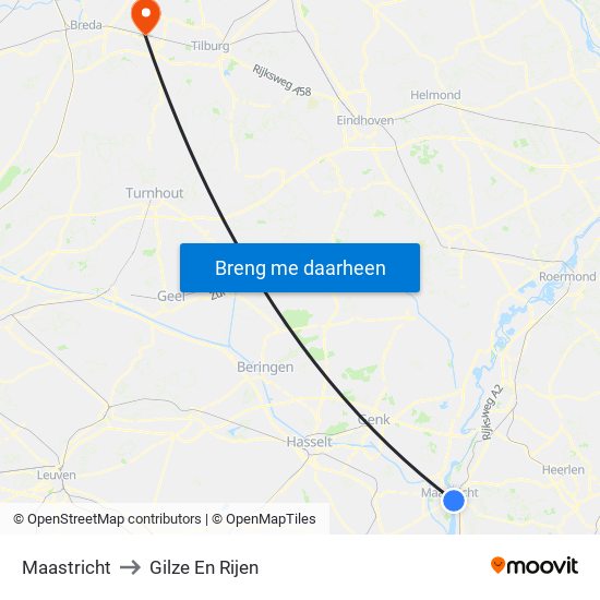 Maastricht to Gilze En Rijen map