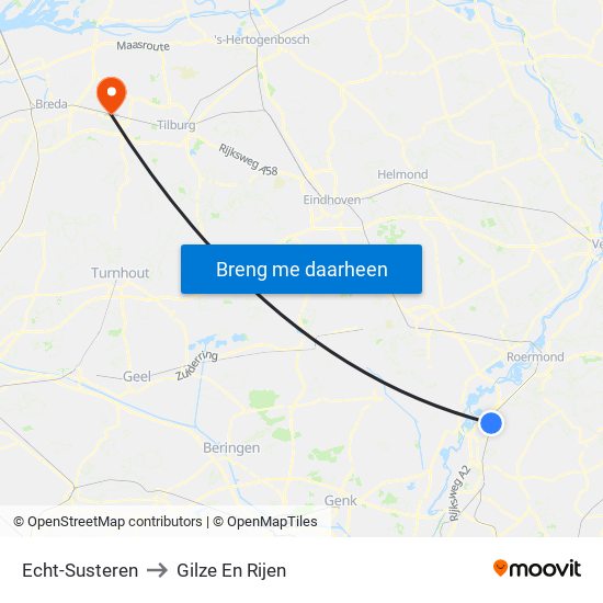 Echt-Susteren to Gilze En Rijen map