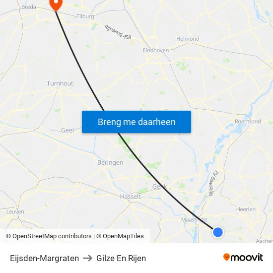Eijsden-Margraten to Gilze En Rijen map