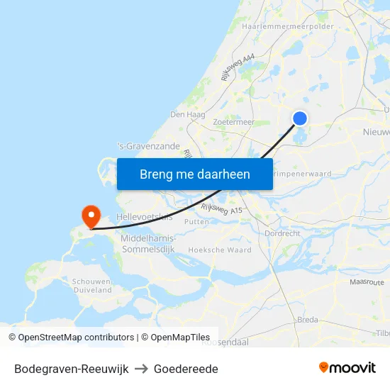 Bodegraven-Reeuwijk to Goedereede map