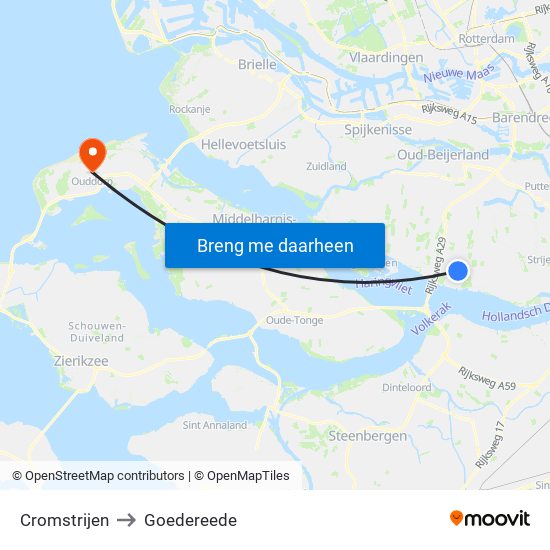 Cromstrijen to Goedereede map