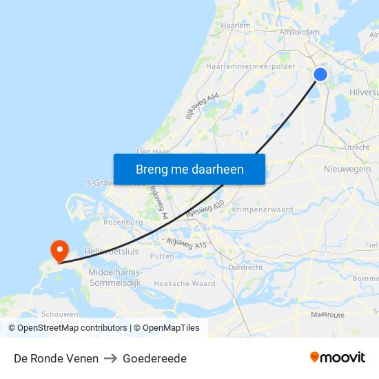 De Ronde Venen to Goedereede map