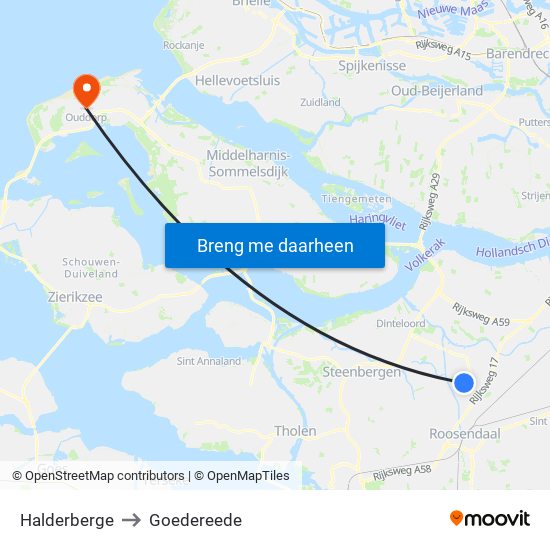 Halderberge to Goedereede map