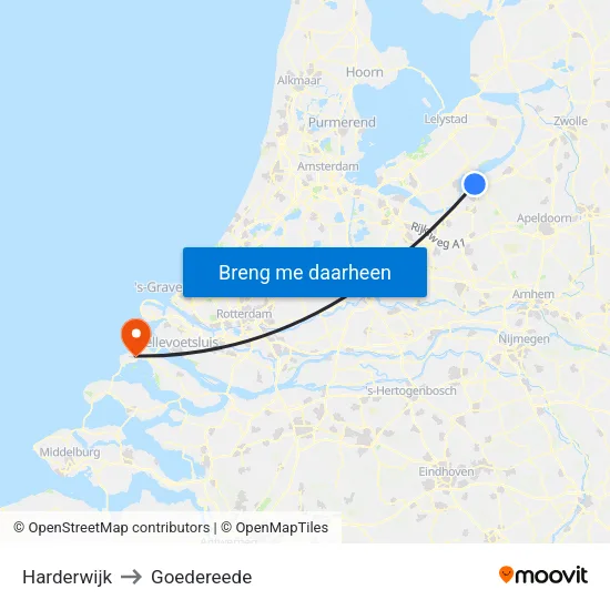 Harderwijk to Goedereede map