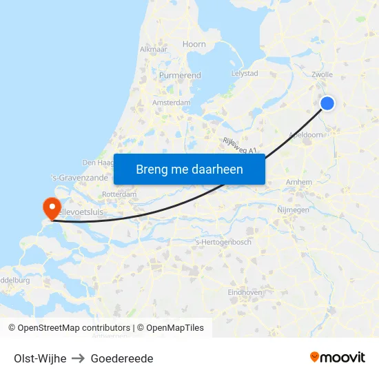 Olst-Wijhe to Goedereede map