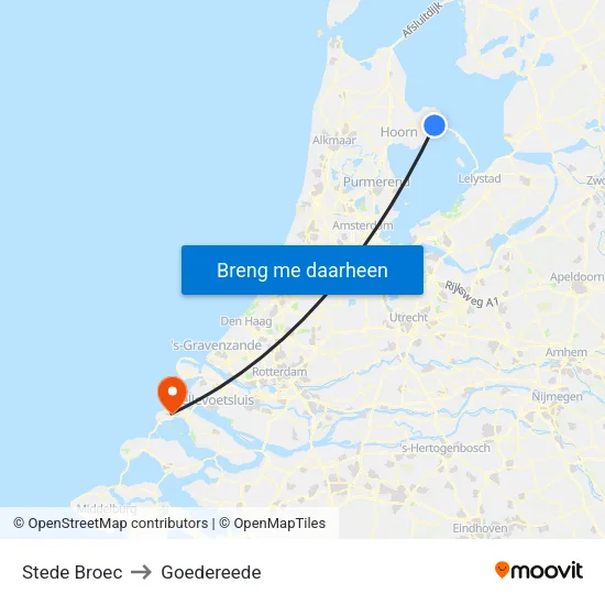 Stede Broec to Goedereede map