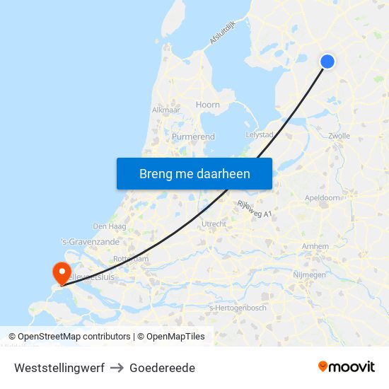 Weststellingwerf to Goedereede map