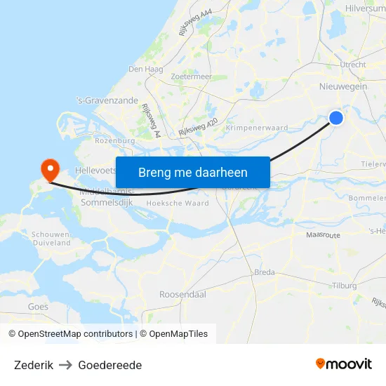 Zederik to Goedereede map