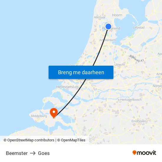 Beemster to Goes map
