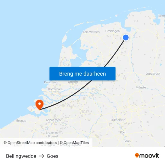 Bellingwedde to Goes map