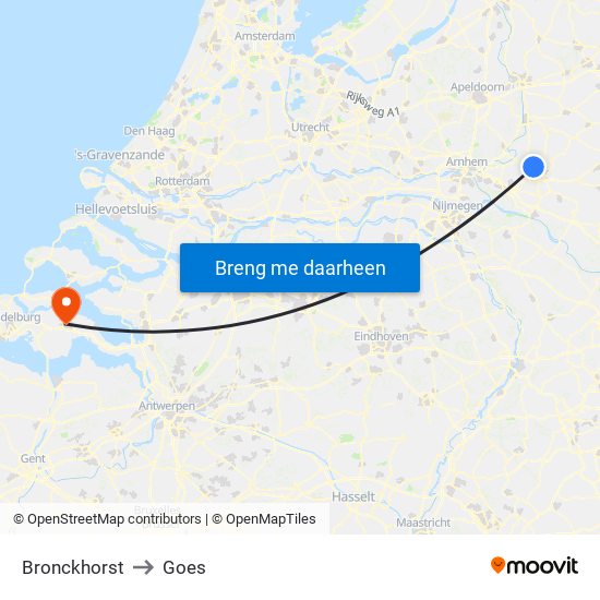 Bronckhorst to Goes map