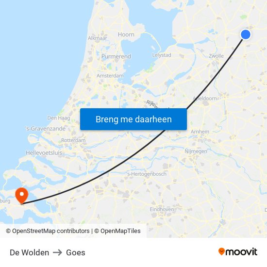 De Wolden to Goes map
