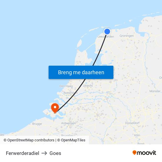 Ferwerderadiel to Goes map