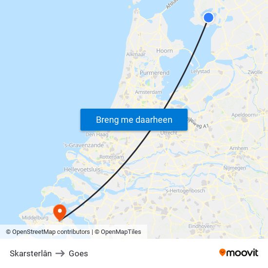 Skarsterlân to Goes map