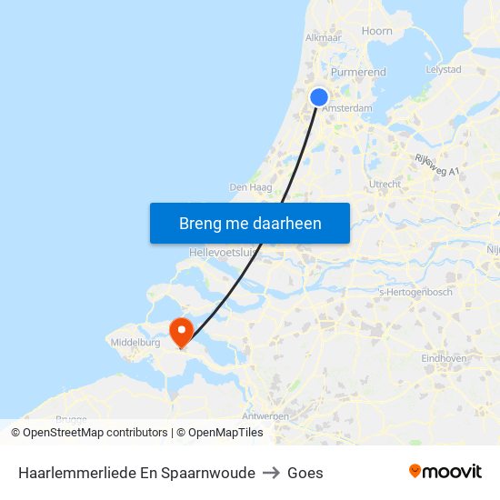 Haarlemmerliede En Spaarnwoude to Goes map