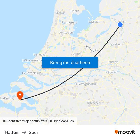 Hattem to Goes map