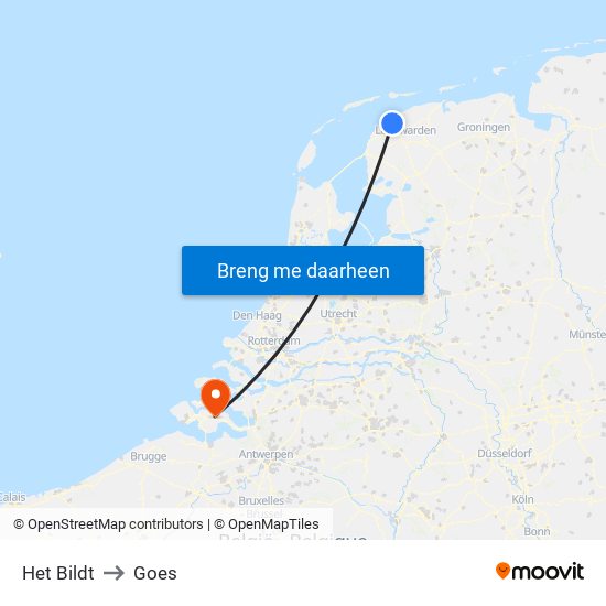 Het Bildt to Goes map