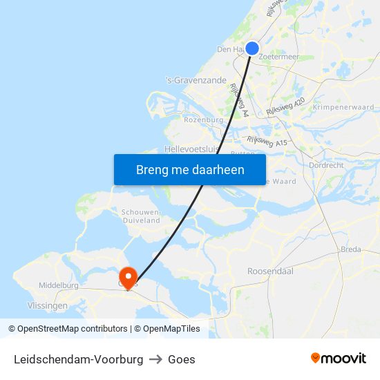 Leidschendam-Voorburg to Goes map