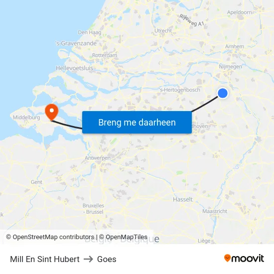 Mill En Sint Hubert to Goes map
