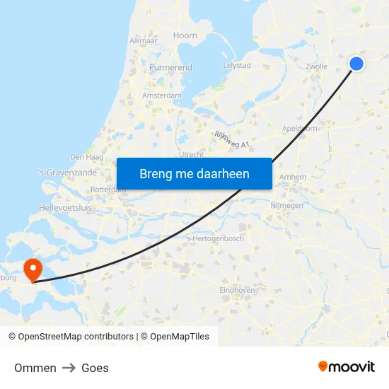 Ommen to Goes map