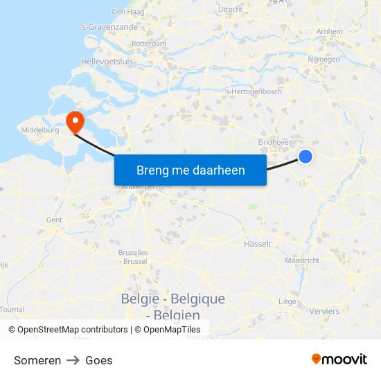 Someren to Goes map