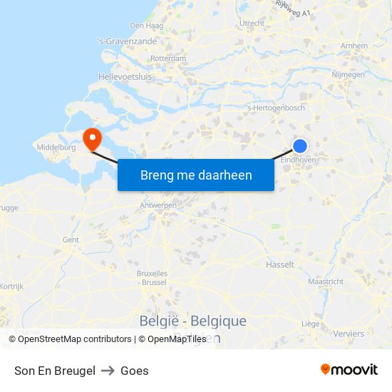 Son En Breugel to Goes map