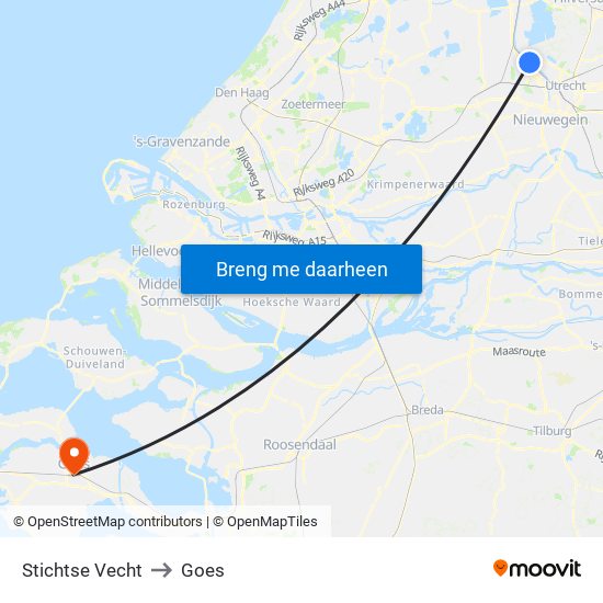 Stichtse Vecht to Goes map