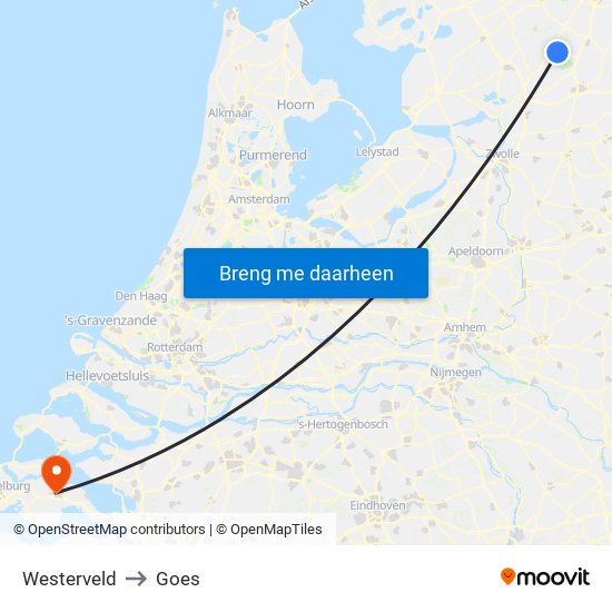 Westerveld to Goes map