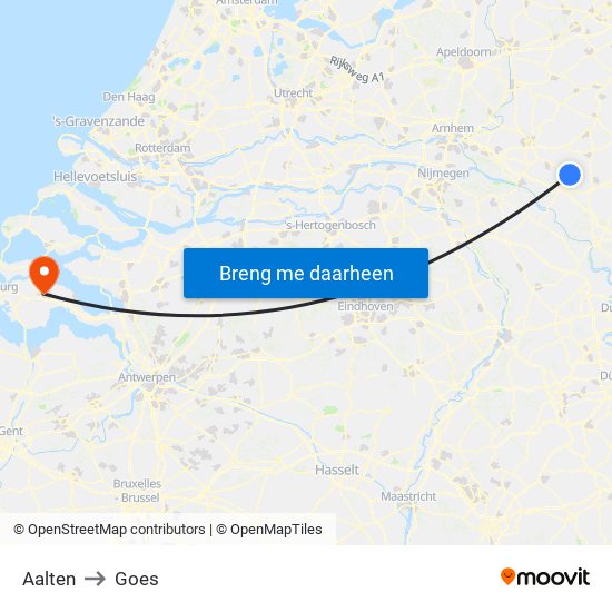 Aalten to Goes map