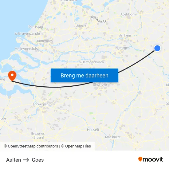 Aalten to Goes map