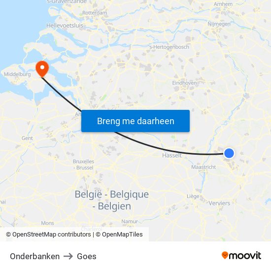 Onderbanken to Goes map