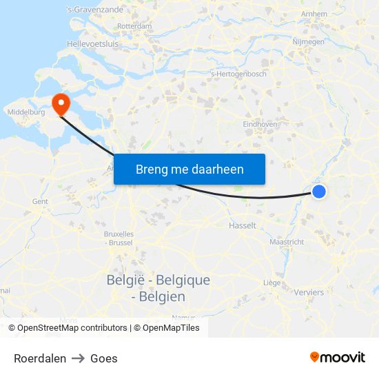 Roerdalen to Goes map