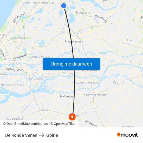 De Ronde Venen to Goirle map