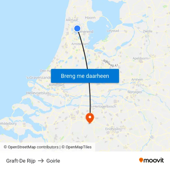 Graft-De Rijp to Goirle map