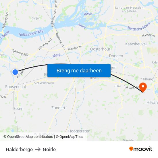 Halderberge to Goirle map