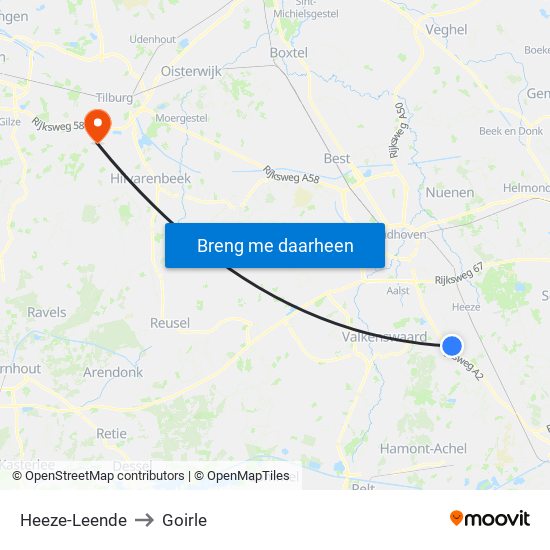 Heeze-Leende to Goirle map