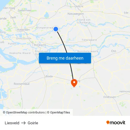 Liesveld to Goirle map