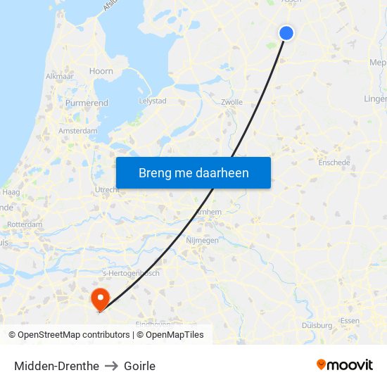 Midden-Drenthe to Goirle map