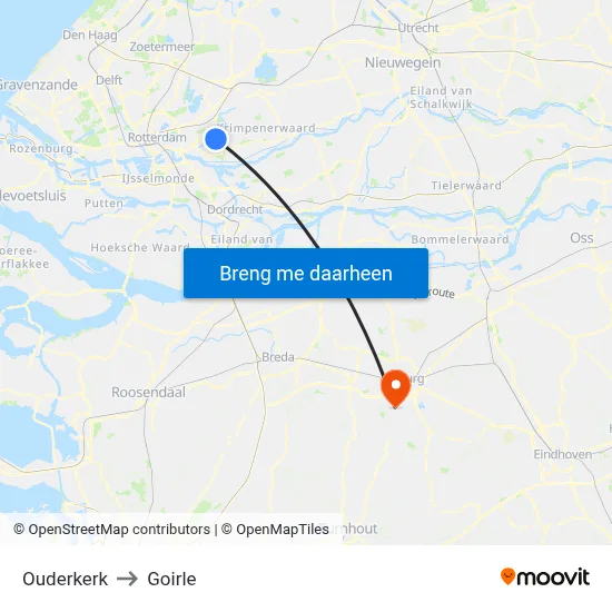 Ouderkerk to Goirle map
