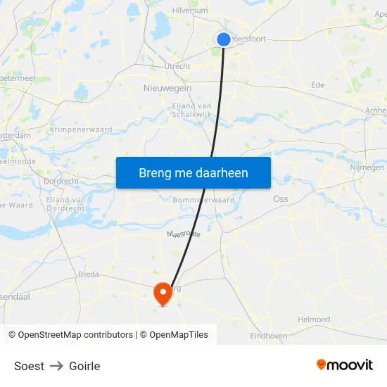 Soest to Goirle map