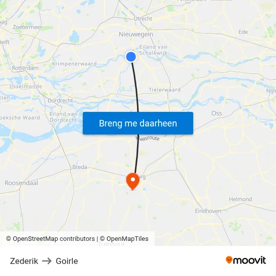 Zederik to Goirle map