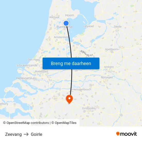 Zeevang to Goirle map
