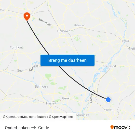Onderbanken to Goirle map