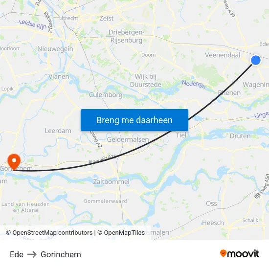 Ede to Gorinchem map