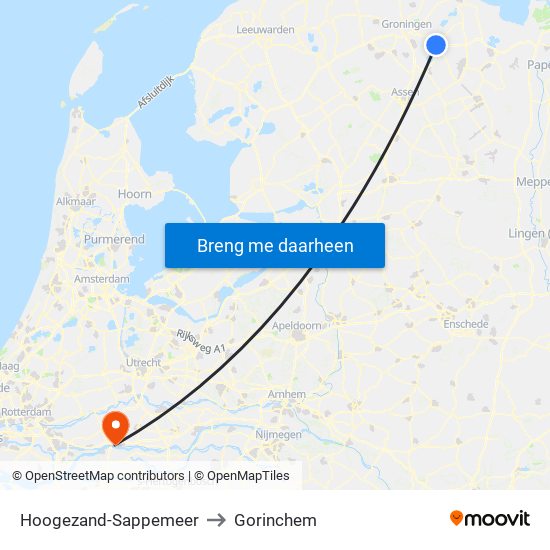 Hoogezand-Sappemeer to Gorinchem map